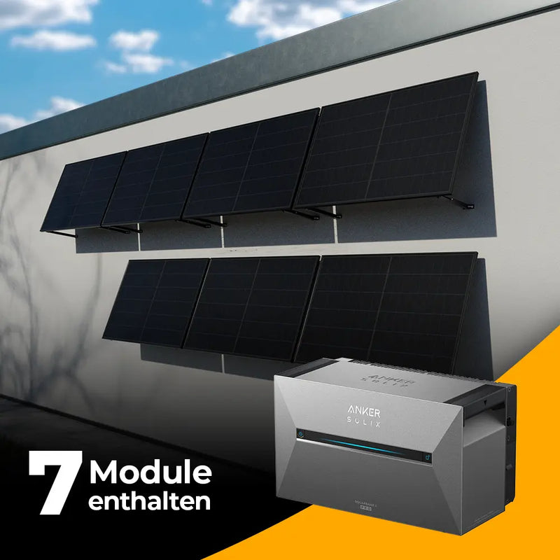 Solarkraftwerk 3500W mit Speicher Anker SOLIX 3 Pro - Komplettset Wandmontage