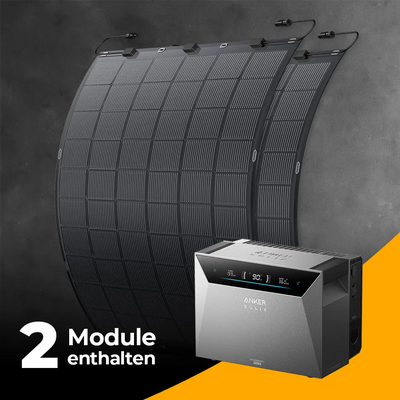 Balkonkraftwerk 450W mit flexiblen Solarmodulen mit Speicher Anker SOLIX 4 Pro - Set