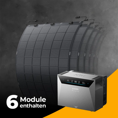 Balkonkraftwerk 1350W mit flexiblen Solarmodulen mit Speicher Anker SOLIX 4 Pro - Set