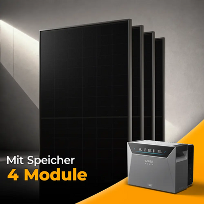 Balkonkraftwerk 2000 Watt mit Speicher Anker SOLIX 4 Pro - Set