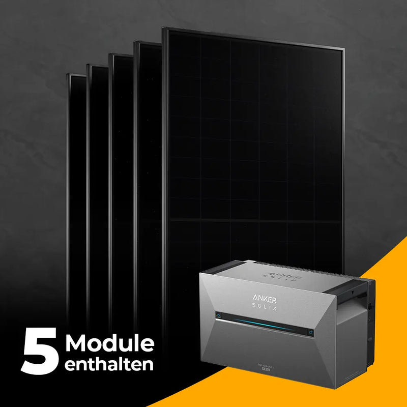 Solarkraftwerk 2500W mit Speicher Anker SOLIX 3 Pro - Set