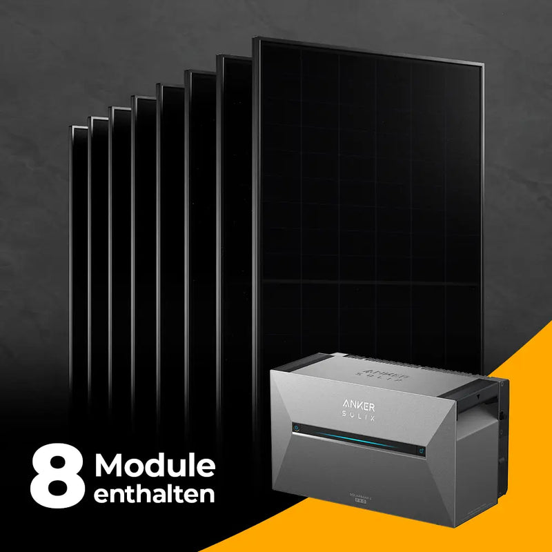 Solarkraftwerk 4000W mit Speicher Anker SOLIX 3 Pro - Set