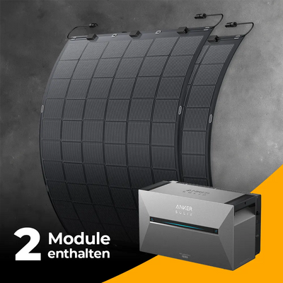 Balkonkraftwerk 450W mit flexiblen Solarmodulen mit Speicher Anker SOLIX 3 Pro - Set