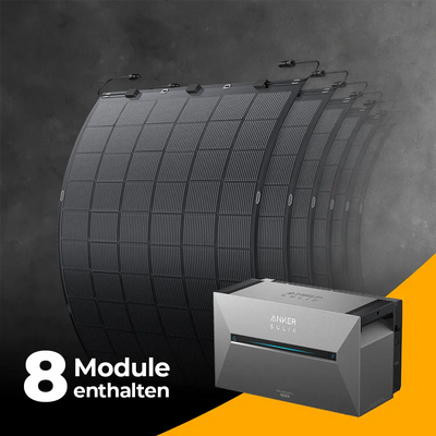 Balkonkraftwerk 1800W mit flexiblen Solarmodulen mit Speicher Anker SOLIX 3 Pro - Set